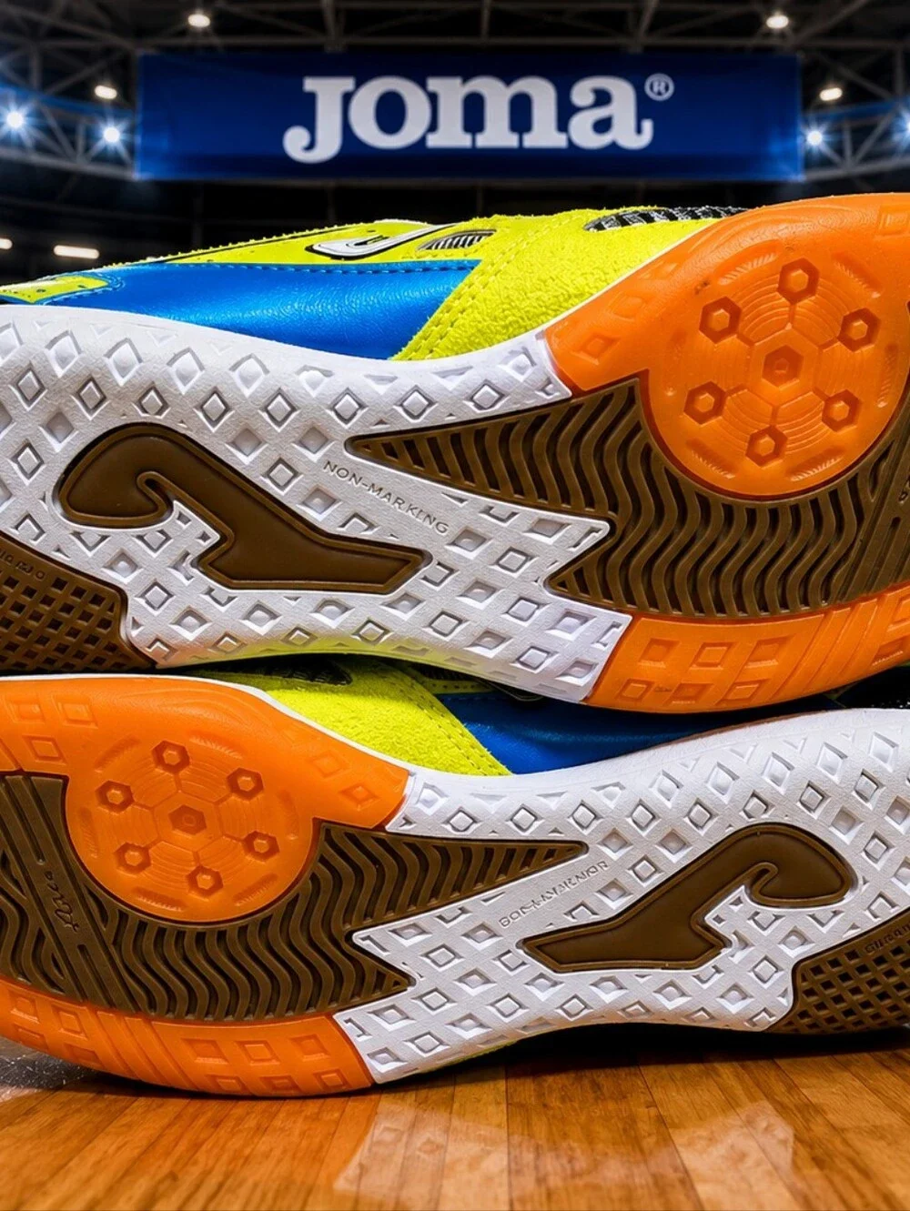Joma Dribling 209 Piso Indoor Soccer Shoes EU 39 US 6.5 Futsal Neon Yellow Blue